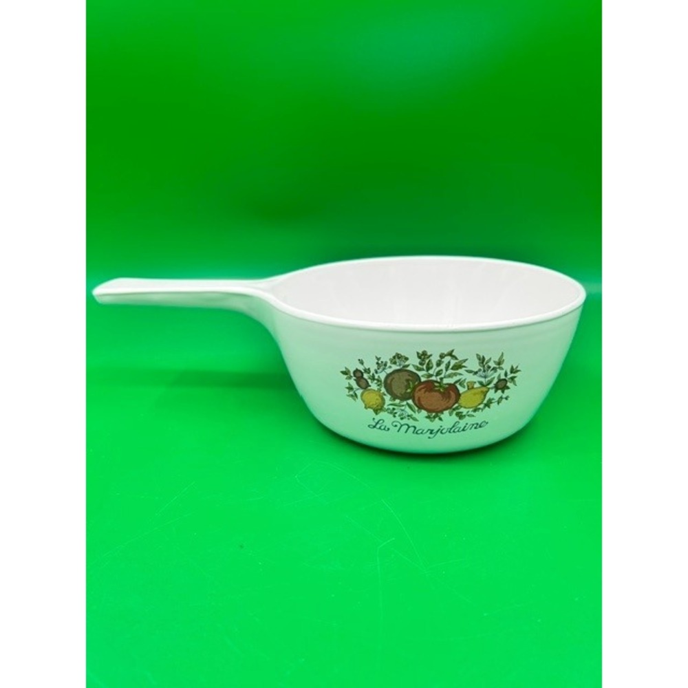 Corning Ware Saucepan P-81-B 1 Pint White La Marjolaine Herb Pattern Vintage